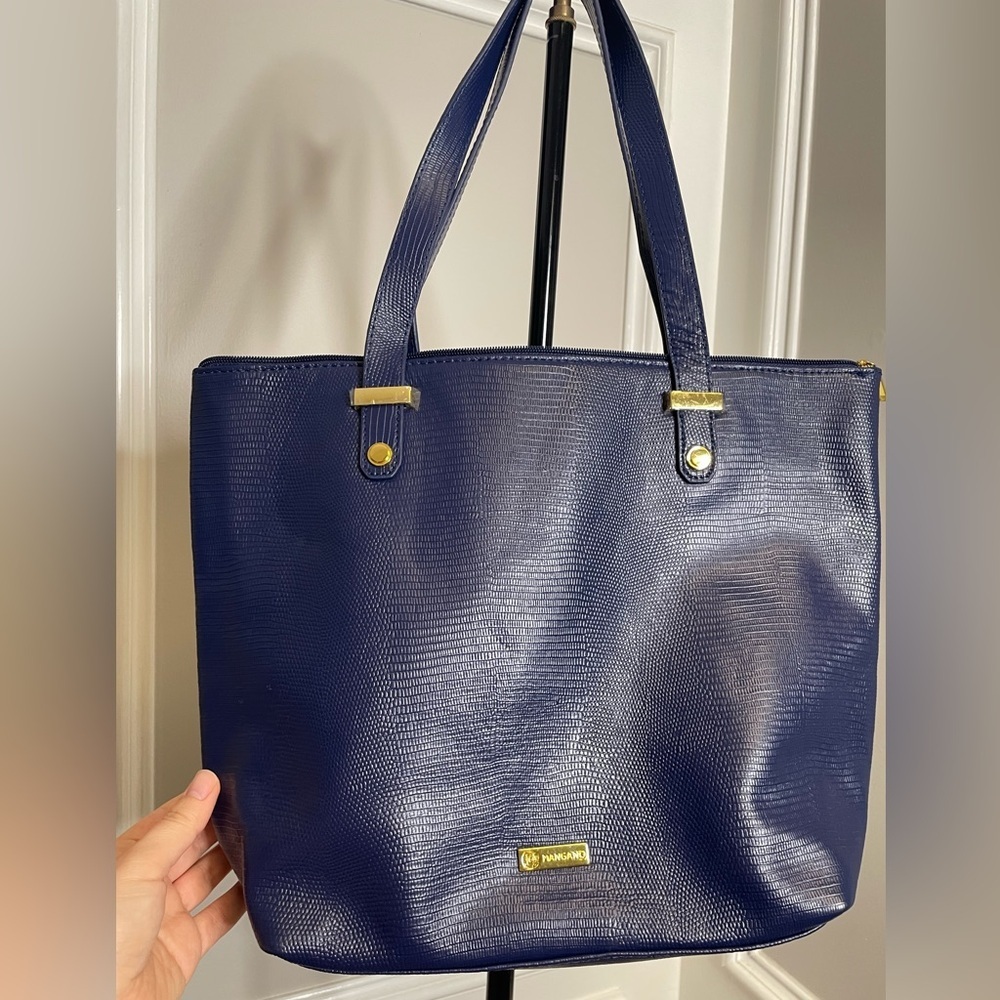 Joy Mangano Luxe Leather Lizard-Embossed Tote